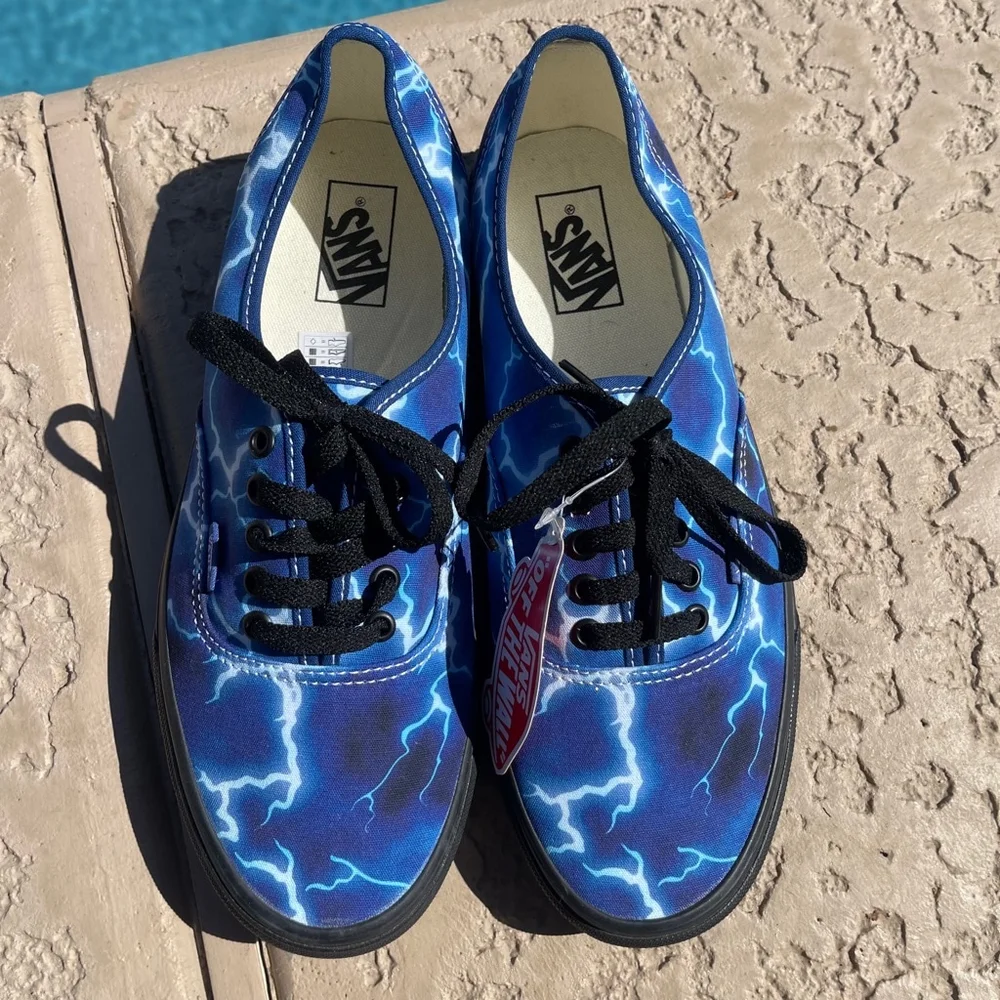 Vans Authentic Lightning Blue & Black Skate Shoes unisex new no box - Picture 3 of 9